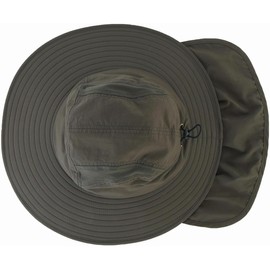 Connectile Outdoor Unisex UPF 50+ Wide Brim Safari Hat Summer Sun Hat Farm Work Hat Fishing Hat UV Protection Hat, armygre