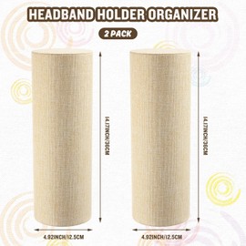 Geetery 2 Pcs Vertical Headband Holder Organizer Hairband Display Stand Headband Stand for Women Hair Hoop Accessories(Beige)