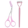 JchEnye 2er-Set Kombinationsbürste, einschließlich Wimpern-Kamm und Augenbrauen-Schere, Edelstahl-Augenbrauen-Schneider mit Kamm,