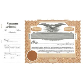 Goes 195 Capital Stock Certificate, Goes Certificate, Size 8-1/2" x 15", Printable, Laser or Ink Jet Compatiable (Pack of 5)