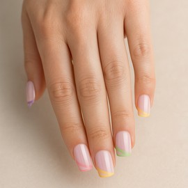 Boozyshop Press On French Nails Triangle Multicolor