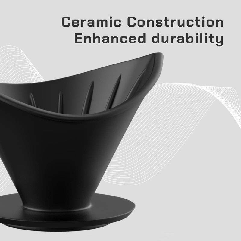 MAVO Coffee Dripper, Pour Over Ceramic Coffee Dripper with Tray,