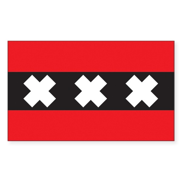 CafePress Amsterdam Flag Rectangle Sticker Rectangle Bumper Sticker Car Decal
