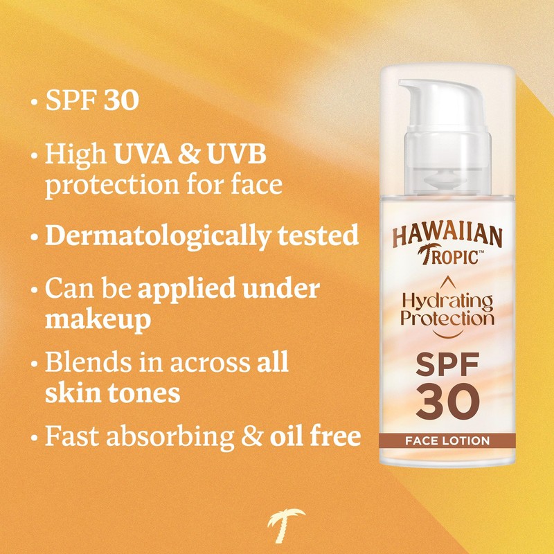 Hawaiian Tropic Hydrating Protection Face Sunscreen SPF 30 UVA plus