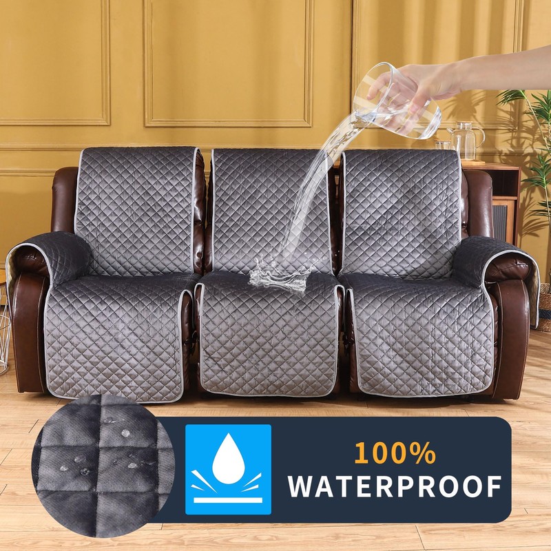 LUFEIJIASHI Non Slip Recliner Couch Covers for 3 Cushion Couch