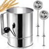 Pumtus 3 Pack Flour Sifter Set, 5 Cup Hand Crank