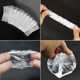 Clear Disposable Ear Protectors 200 Pack Disposable Ear Covers for Shower, Waterproof Plastic Ear Shower Caps