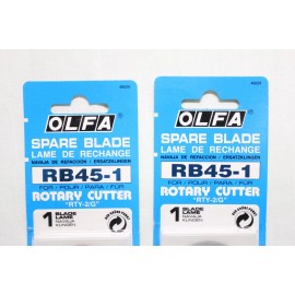 OLFA RB45-1 Rotary Cutter Spare Blade 2 Pack "RTY-2/G" 45mm 0.3mm - LOT OF 2