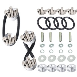 Temzzer Bumper Quick Release Fasteners Cool Aluminium Fender Washers Screws for Car Bumper Trunk Fender Hatch 4PCS (Silver 1)