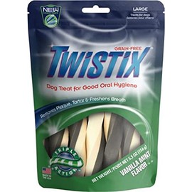 Twistix Wheat Free Dental Dog Treats - Vanilla Mint Flavor Large - for Dogs 30 lbs & Up - (5.5 oz) - Pack of 2