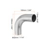 PATIKIL 1-1/4" OD 304 Stainless Steel Butt, 4Pack 90 Degree