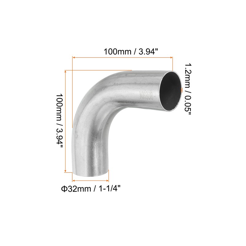 PATIKIL 1-1/4" OD 304 Stainless Steel Butt, 4Pack 90 Degree