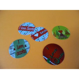 Unbranded Pre Cut One Inch Bottle Cap I Love Santa Free Shipping - photo, 25 images