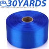 NISDOCF Blue Ribbon-1-1/2 Inch 30 Yards White Solid Satin Ribbon