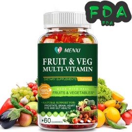 Frutas y verduras 60 frutas y verduras suplemento gomitas vitaminas y minerales MENXI