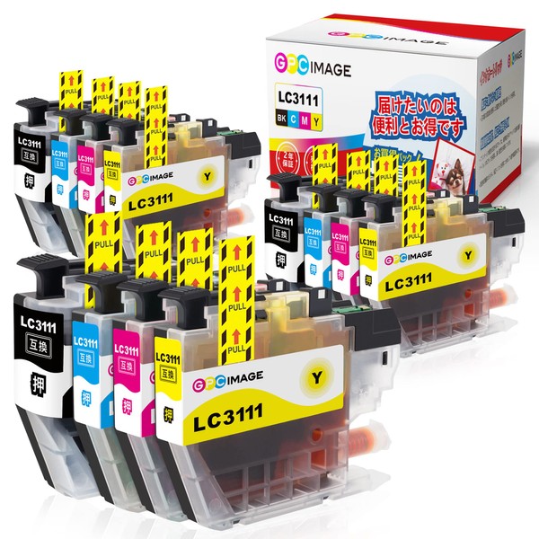 GPC Image LC3111-4PK Compatible Ink Cartridges LC3111-4PK x 3 Sets (Total of 12) High Capacity Brother Ink Cartridges LC3111 LC3111BK DCP J572N J577N J582N J978N J998DN J973N J982N J987N Compatible