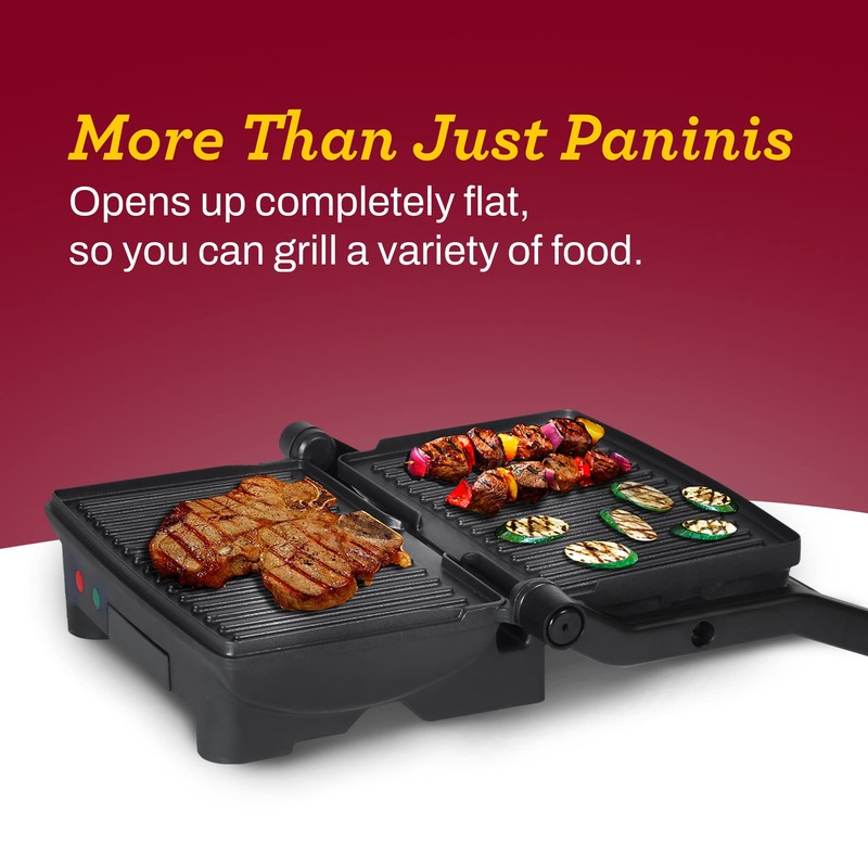 Elite Gourmet EPN-2976 2-in-1 Nonstick Panini Press & Indoor Grill,