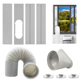 Portable Air Conditioner Window Vent Kit, 5.1 Inch Diameter 59 Inch Length Exhaust Hose,Universal Portable AC Seal Panel for Adjustable Horizontal&Vertical Window