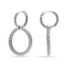 LeCalla Sterling Silver Snake Print Double Earring for Women, Sterling