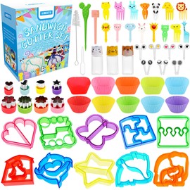 AIMEETO Sandwich Cutter Set, All in One Bento Box Accessory Kit, Including Sandwich Cutters, Accessories and Complete Supplies for Bento Boxes