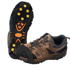 Pro Winter Ice Grips for Shoes and Boots - 10 Traction Cleats for Snow and Ice, TOUGS Boot Ice Traction Slip-on Snow Ice Spikes Crampons Cleats Stretch Footwear Traction (S)