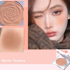 Blushers for Cheeks Make up Blusher, Matte Bronzer Powder Blushes Korean Makeup Blush, Natural Pigmented Look Long-Lasting Light Brown Makeup Palette