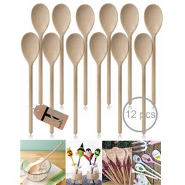 Set of 12 x 12" (300mm) Beechwood Wooden Spoon, Ideal for Baking, Decorating, Engraving. Made in the EU. Tradeco direct®