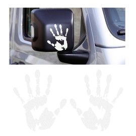 KVAEY 2PCS Car Wave Stickers, The Lazy Waver Sticker Auto Waving Hand Sign Decal, Waterproof Rearview Mirror Hands Wave Sticker Decor for Auto SUV Truck, Exterior Car Accessories (White)