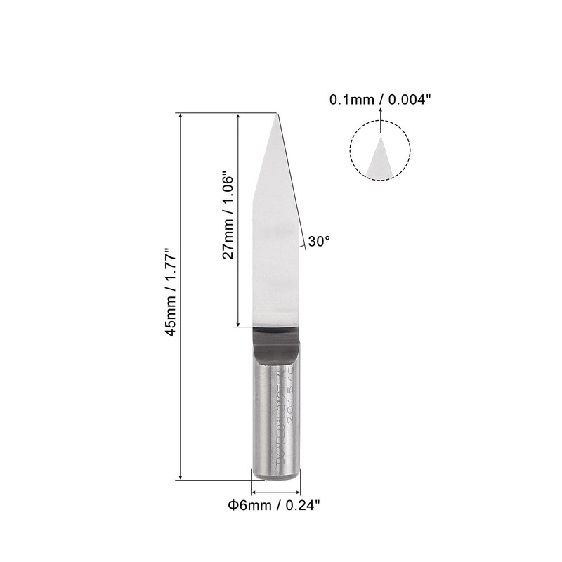 sourcing map Wood Engraving Bit Solid Carbide 6mm Shank, 30