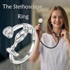 ONEFINITY Stethoscope Ring 925 Sterling Silver Adjustable Heartbeat ECG Stethoscope