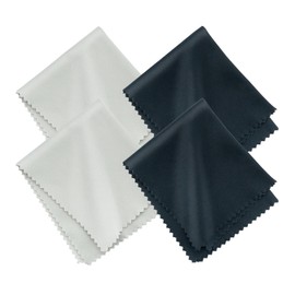 Juxiamal 4 PCS Microfiber Cleaning Cloths Glasses Cleaning Cloth Safe and Effective Cleans Eyeglasses, Screens, Tablets, Lens (Black and Light Gray)