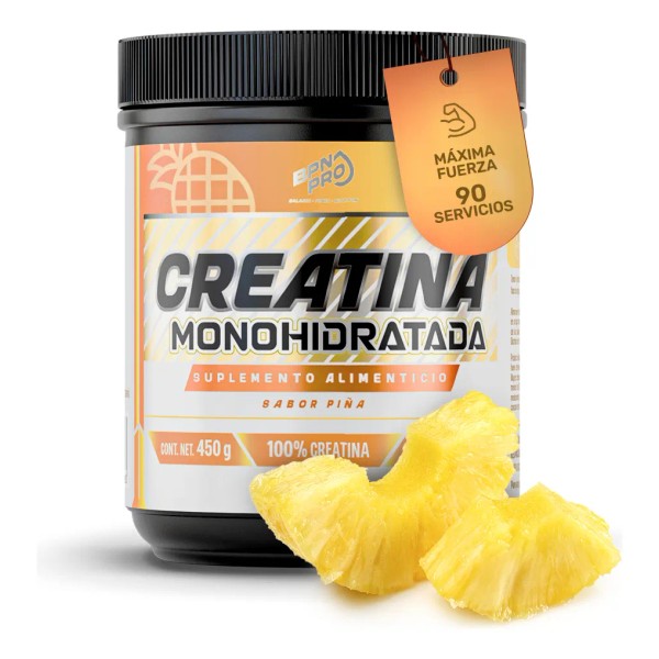 Creatina En Polvo Monohidratada Pura Sabor Piña BPN PRO 450g