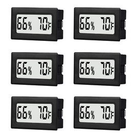 6 Pack Mini Small Digital Hygrometer Thermometer Indoor Temperature and Humidity Meter Gauge with Temp Humidity Sensor Monitor Fahrenheit (℉) for Jars,Home,Room