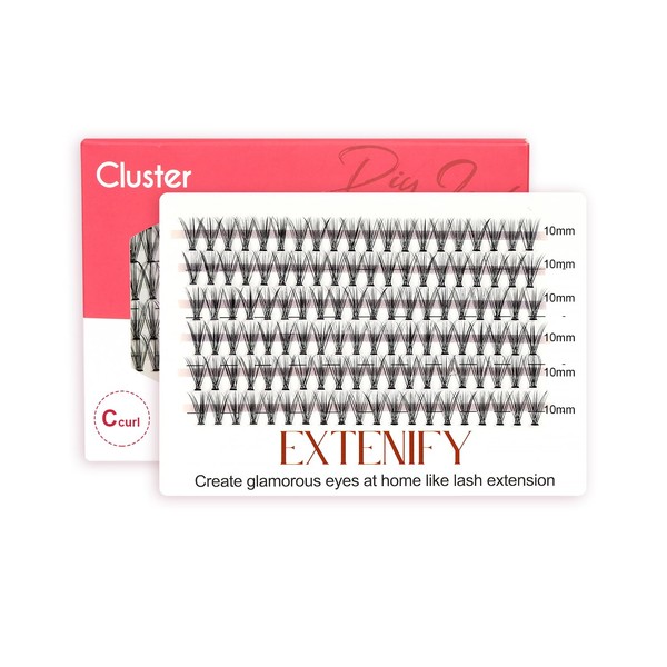 EXTENIFY 10mm Individual Lashes C Curl 20D Cluster Lashes 120pcs