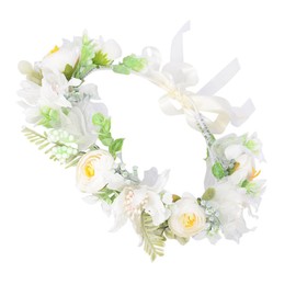IWOWHERO Elegant Flower Hairband Bridal Headpiece Photo Prop Stylish and Distinctive for Women