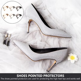 Abaodam 3 Pairs Metal High Heel Protectors Pointed Toe Caps Shoe Covers Durable Heel Caps for High Heels Protection and Decoration