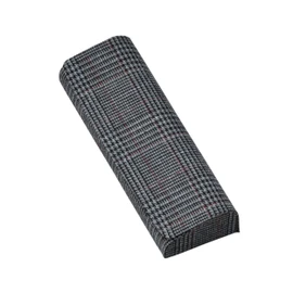 Megan 2947-04 Glasses Case, Stylish, Compact, Slim, Stylish, Checked, Black, Lightweight, Aluminum, Metal, Hard Case