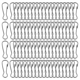 PATIKIL Lanyard Hooks, 80 Pcs 32mm Stainless Steel 304 Spring Snap Hook Metal Clips Clasp for Key Chain Key Rings ID Card Shower Curtain, Black