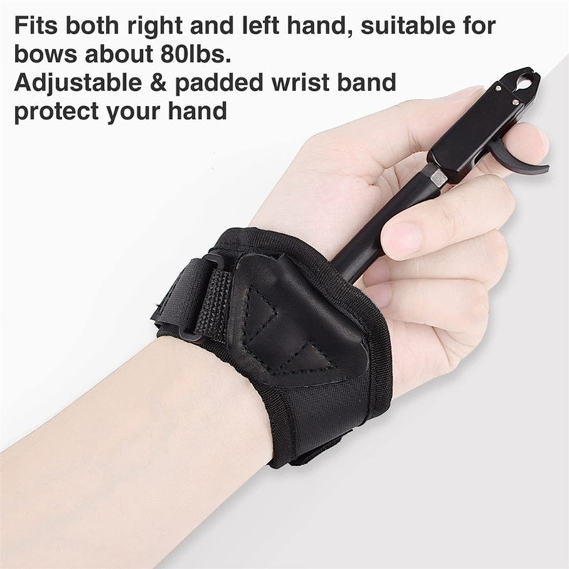ELONG Archery Compound Bow Release - Adjustable Black Wrist Strap