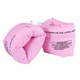 2 Pcs Arm Floaties Inflatable Swim Arm Bands Floater Sleeves Swimming Rings (Pink)