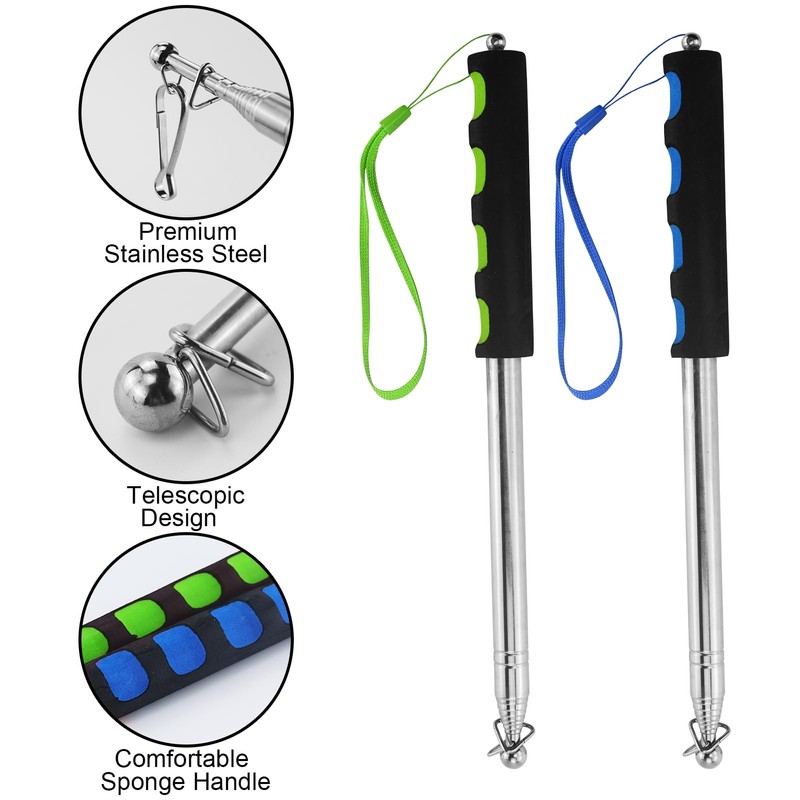 6.5ft (200cm) Telescopic Handheld Flagpole, 2 Pcs Retractable Banner Pole