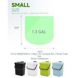 MONGTINGLU 1.2 Gal Trash Bags for Small Trash Can, 120 Counts / 4 Rolls Rubbish Bags for Garbage Bin Compost Bin Waste basket for Kitchen Rv Office, Fit to 5 Liter / 1.3 Gallon Trash Can, Green