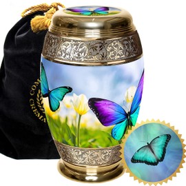 Wild Butterflies Cremation Urns for Ashes Adult Female, Urns for Human Ashes Adult Large, Med, Small & XL Urns for Mom & Urns for Women Butterfly Urn