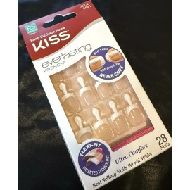 Kiss Everlasting French Press On Nail Set Of 28~Includes Free Gifts