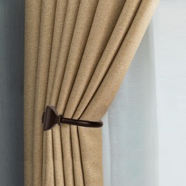 KAMANINA - Retenedor de cortina, acabados cuadrados, bronce, pequeño, 2 unidades