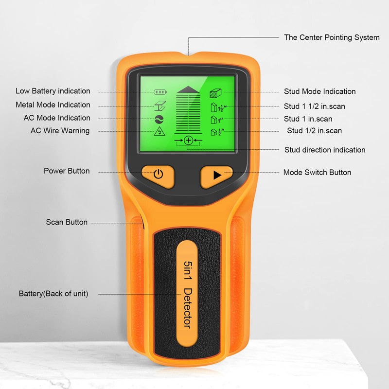 LiebeWH Buscador de Pernos Sensor de Escáner de Pared 5