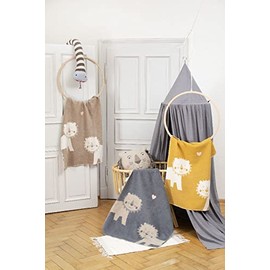 David Fussenegger Baby Blanket Lion Grey 100 x 75 cm