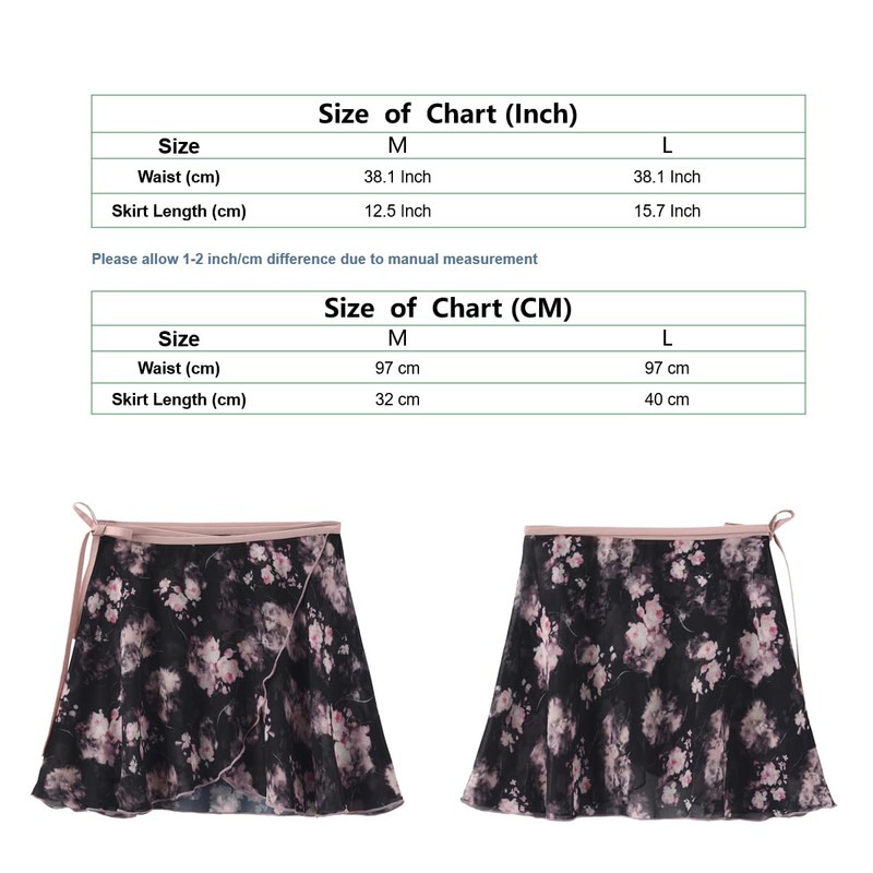 Lanbodance - Falda de ballet para niñas y mujeres, Negro