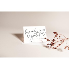 TRENDY FOX Beyond Grateful 4x6 Thank You Cards with Envelopes 25 Pack, Bridal Shower Thank You Card, Blank Thank You Notes, Baby Shower or Wedding Thank You Cards, Simple Blank Thank You Cards