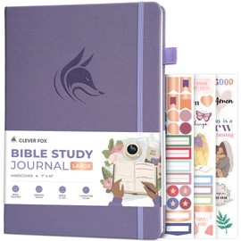 Clever Fox Bible Study Journal Large – Church Notes Notebook – Note Taking & Journaling Kit – Faith Based Religious Accessories, 7x10” (Lavender)